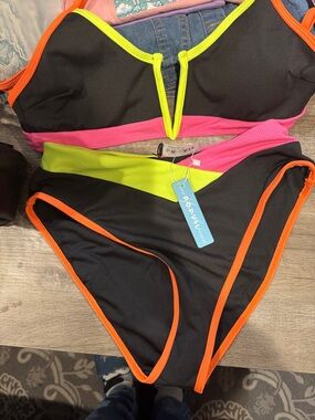 Popvil black and neon bikini